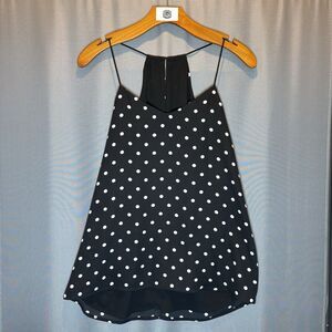 Express Barcelona Cami Tank Top Polka Dot Black White Spaghetti Strap Women’s S